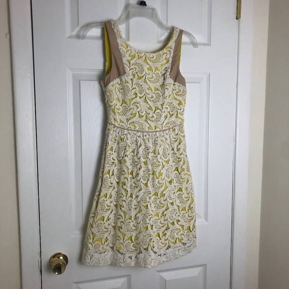 Greylin Valencia Yellow Lace Flare‎ Dress Women Size XS - Picture 1 of 8